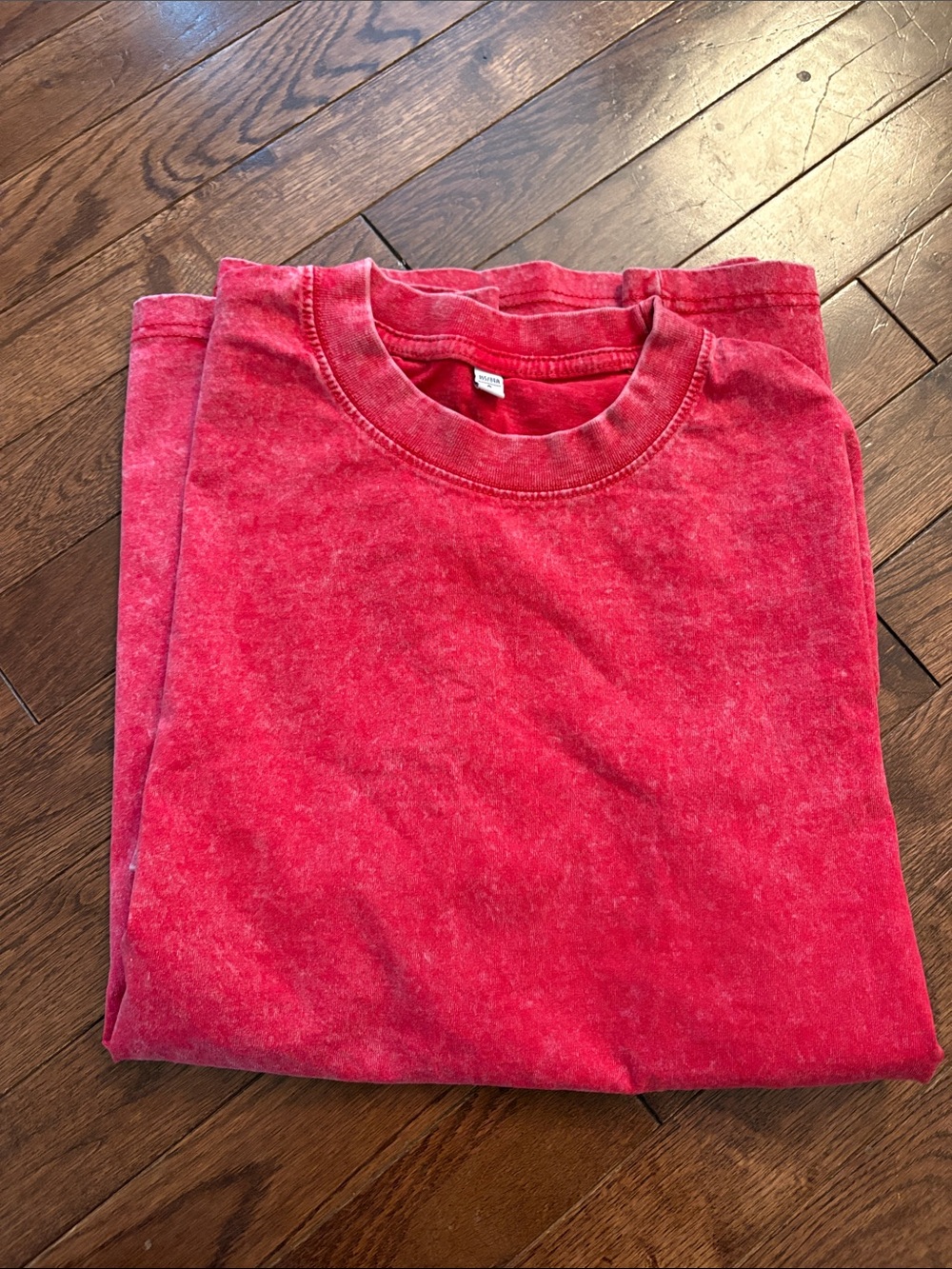 Womens Red oversized Acid wash T-Shirt
